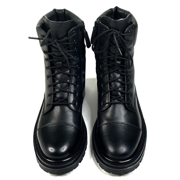 Sam Edelman Aleia Womens Black Leather Lace-Up Combat Boots Size 7M New $200 - Picture 2 of 12